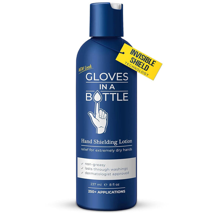 Gloves In A Bottle front packaging 8 oz pump showing easy dispensing and daily protection