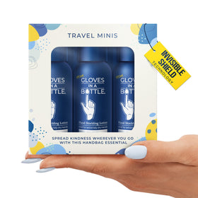 Gloves In A Bottle front packaging showing travel-size bottle and label, convenient protection