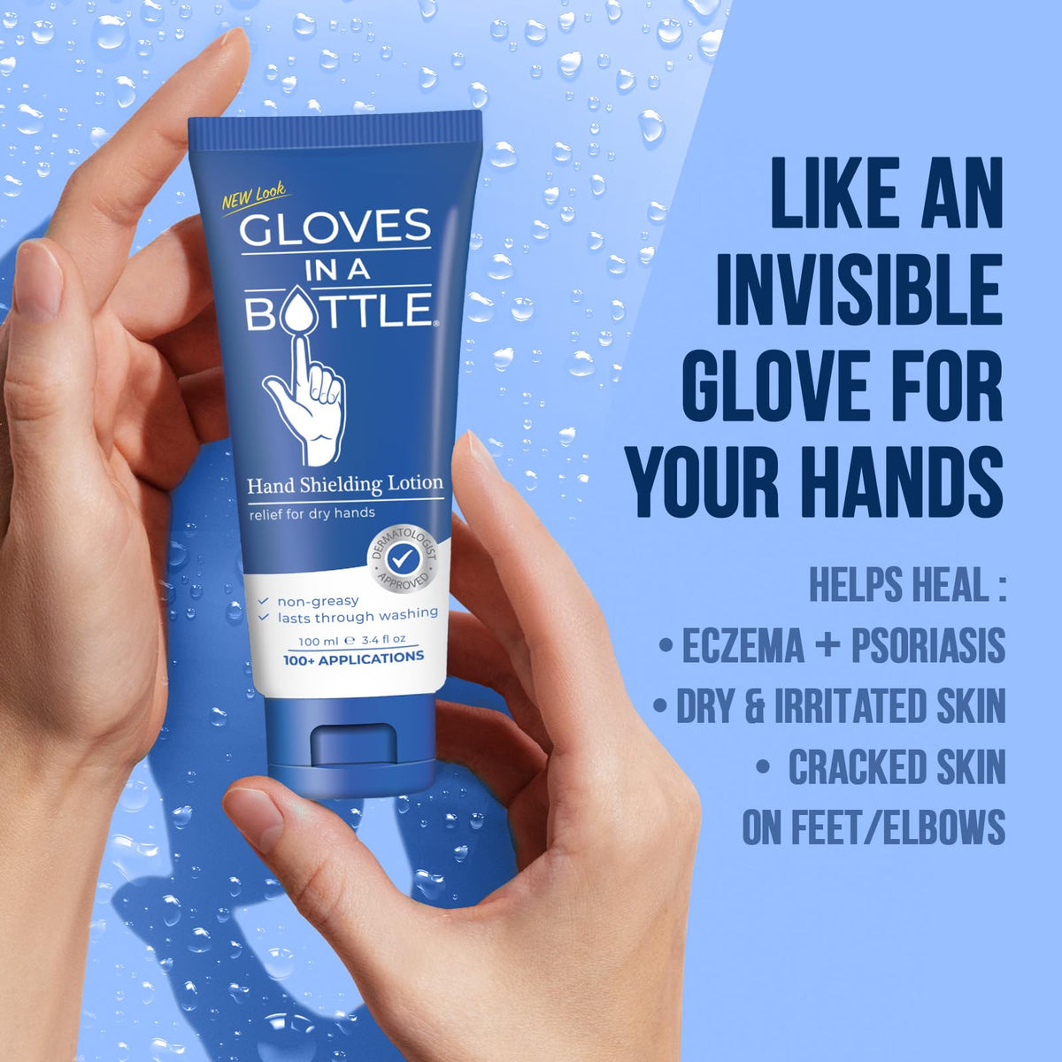 Gloves In A Bottle label and ingredients view showing clear safety and vegan claims