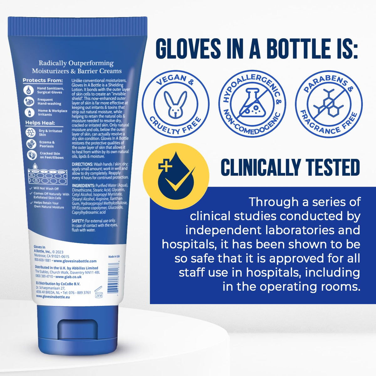 Gloves In A Bottle tubes beside a smartphone to show compact size and everyday carry