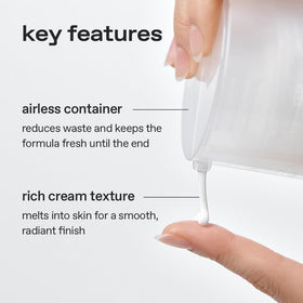 glow jar held in hand to show compact 1.69 fl oz scale and travel-friendly size