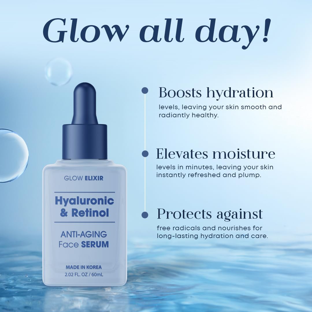 Glow Elixir serum droplet texture demonstrating lightweight hydration benefit