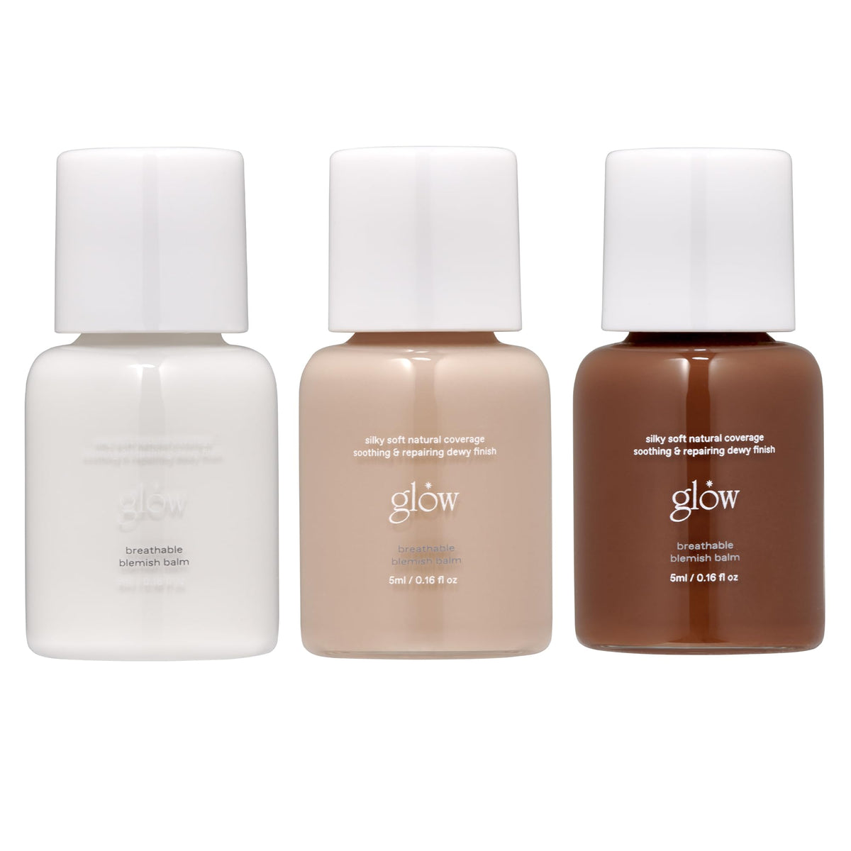 glow front packaging of mini 3-shade set showing trio and compact benefits