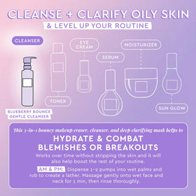 Glow Recipe foamy cleanser on hand removing makeup effectively