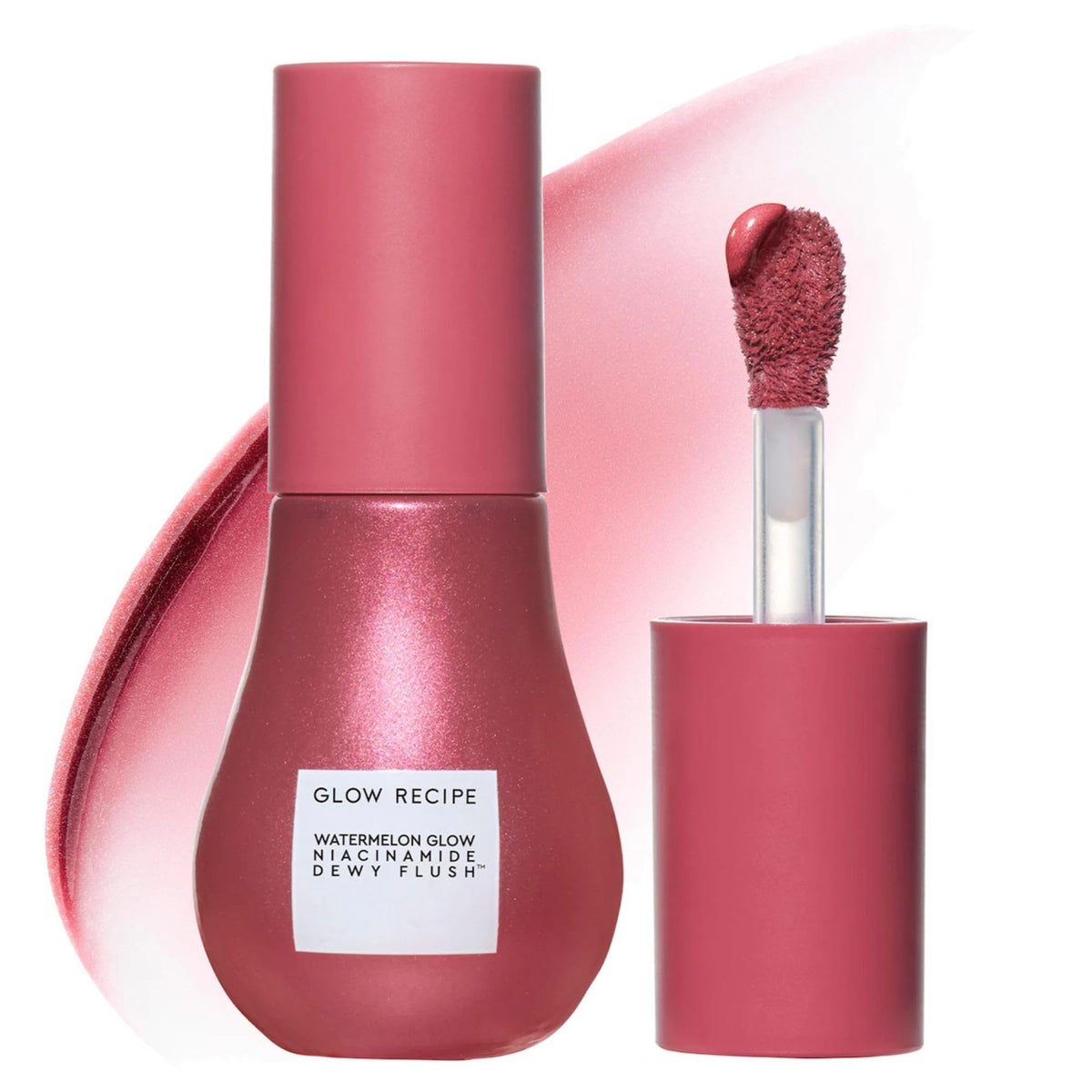 Glow Recipe bottle front showing Berry Flush shade and lightweight benefits