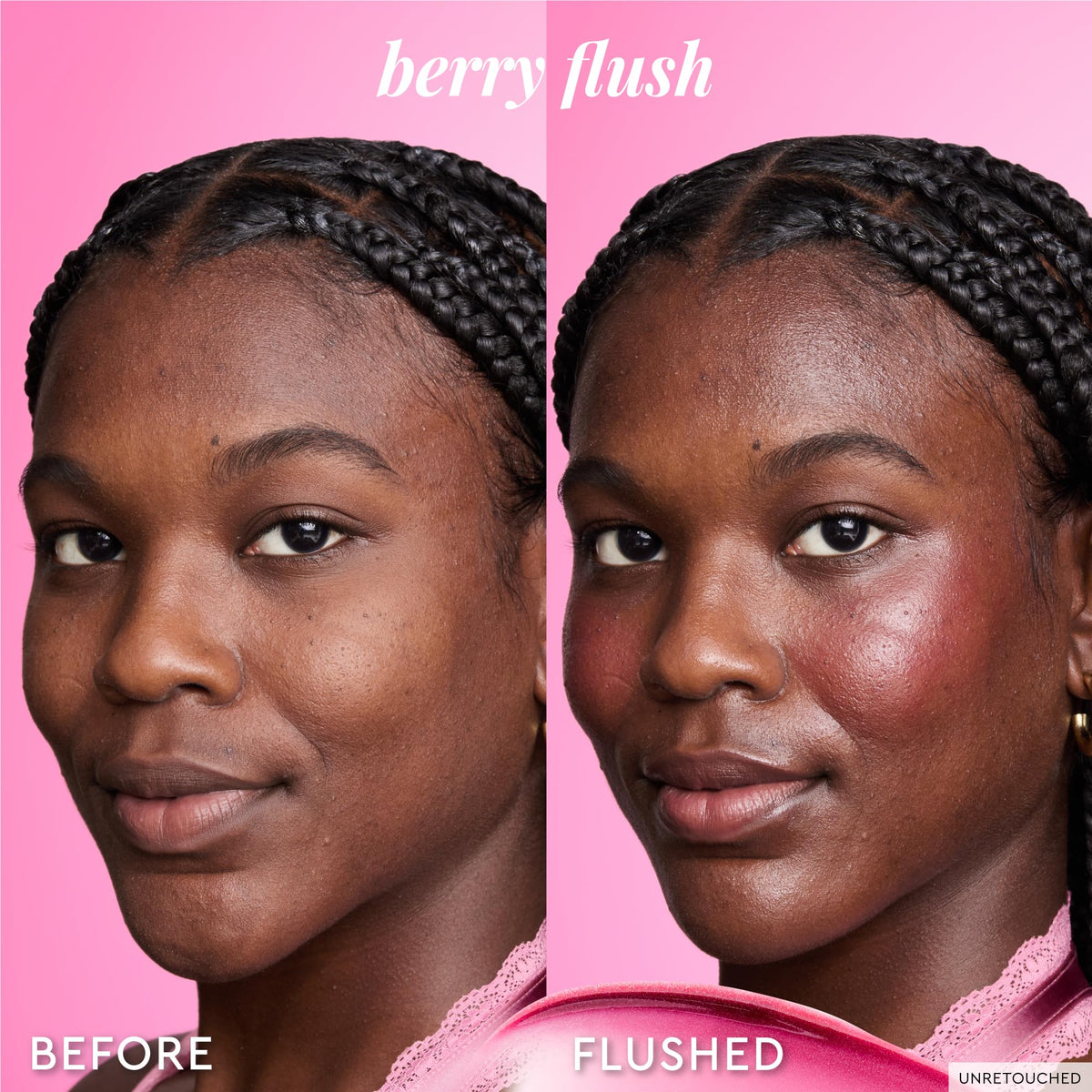 Glow Recipe cheek application step with fingertip patting for natural flush