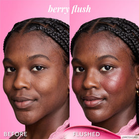 Glow Recipe cheek application step with fingertip patting for natural flush