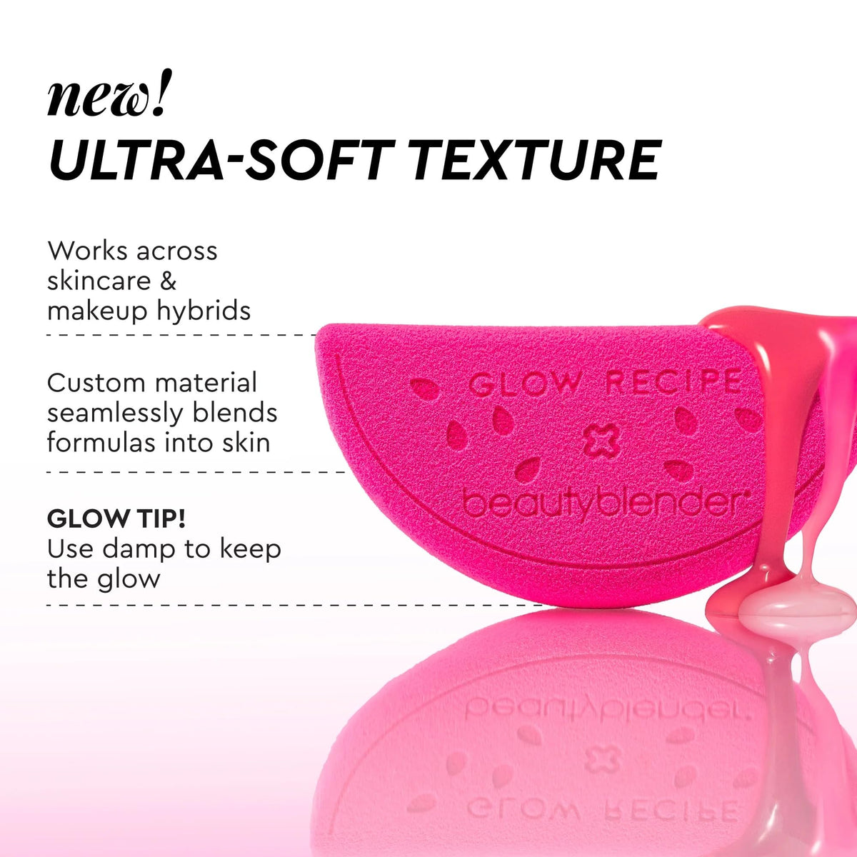 Glow Recipe exclusive Beautyblender sponge close-up showing soft texture