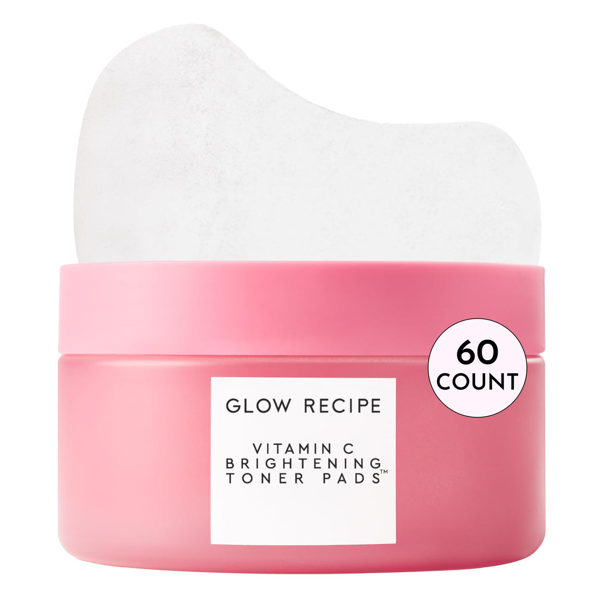 Glow Recipe front packaging showing brightening toner pads and product benefits