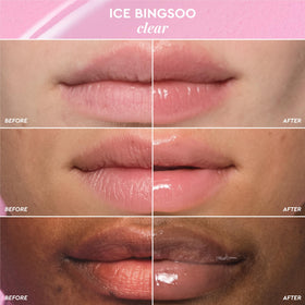 Glow Recipe applied on lips showing high shine and smoothing effect