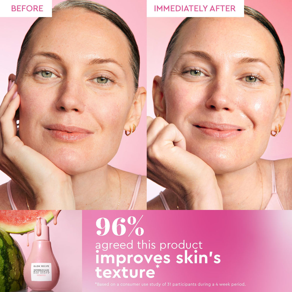 Glow Recipe label with watermelon extract ingredient view showing antioxidant benefit