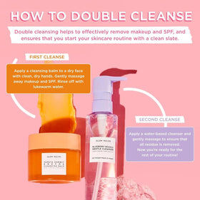 Glow Recipe step-by-step use demo showing fast makeup removal benefit