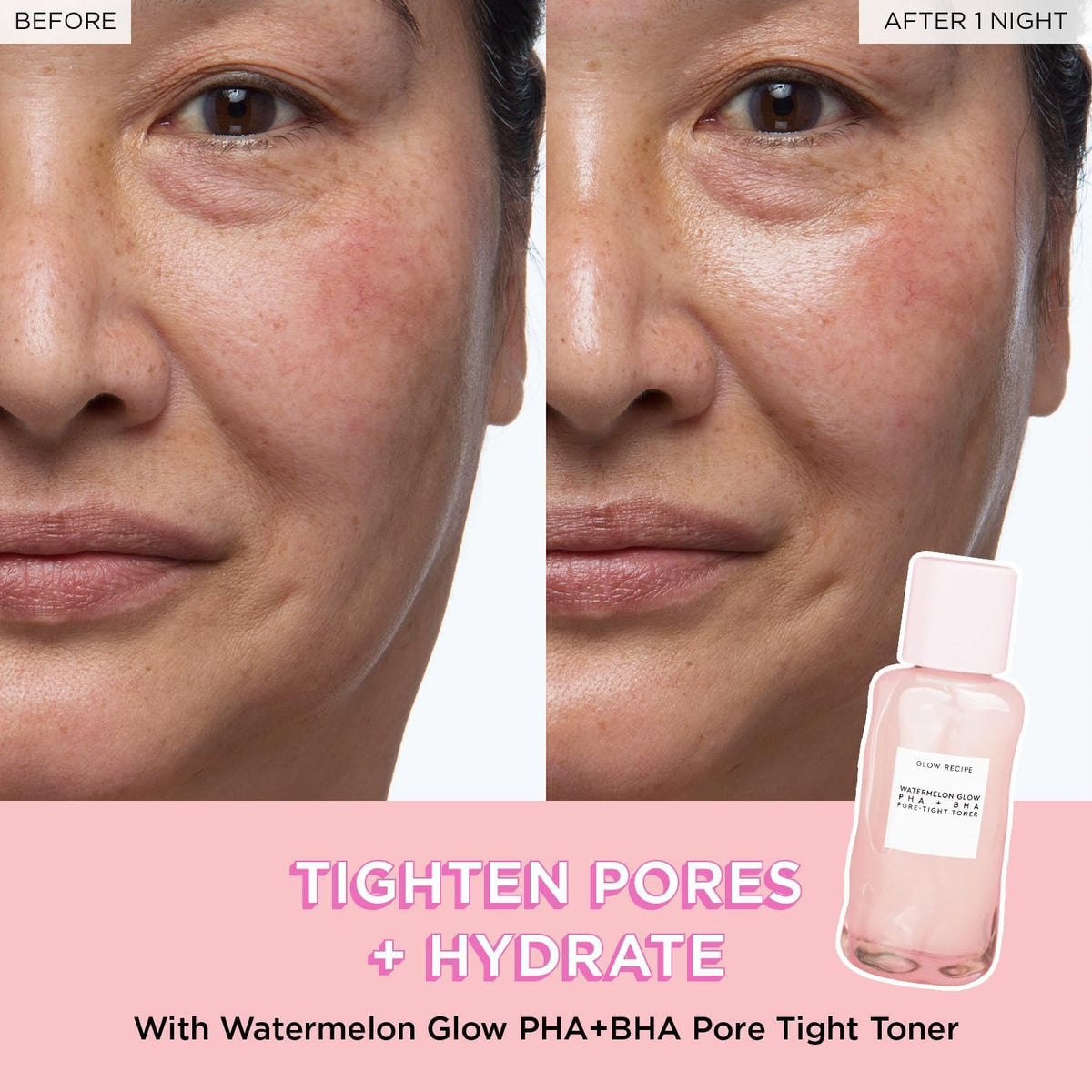 Glow Recipe PHA BHA toner label close-up highlighting gentle exfoliation