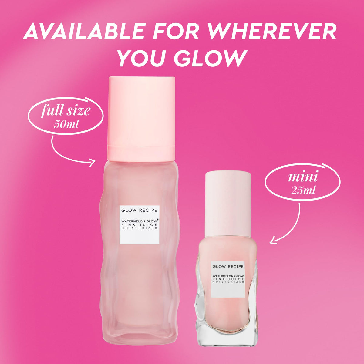 Glow Recipe jar inside travel pouch displaying portability and on-the-go hydration