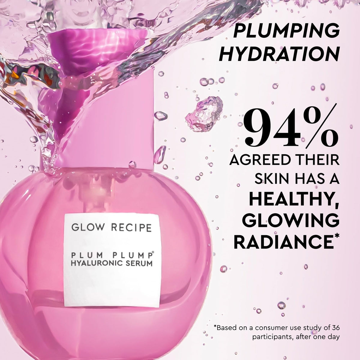 Glow Recipe Plum Plump Hyaluronic Serum close-up highlighting texture and hydration boost