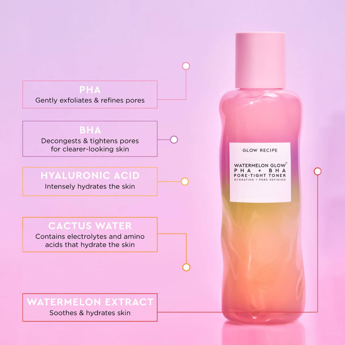 Glow Recipe Pride toner pouring texture close-up demonstrating lightweight hydrating consistency