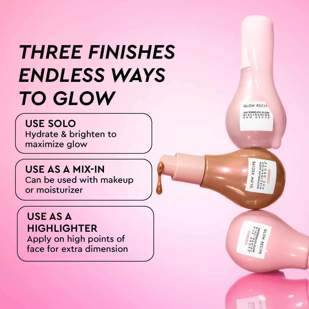 Glow Recipe Rosy Glow swatch on skin showing natural rosy blush and plumping effect