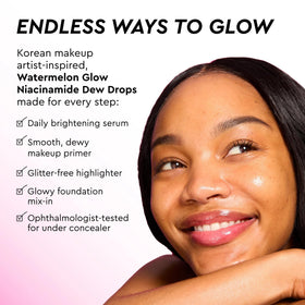 Glow Recipe products in hand for scale showing compact travel size