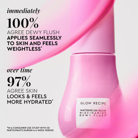 Glow Recipe product held in hand to show compact 0.4 oz scale and travel-friendly benefit