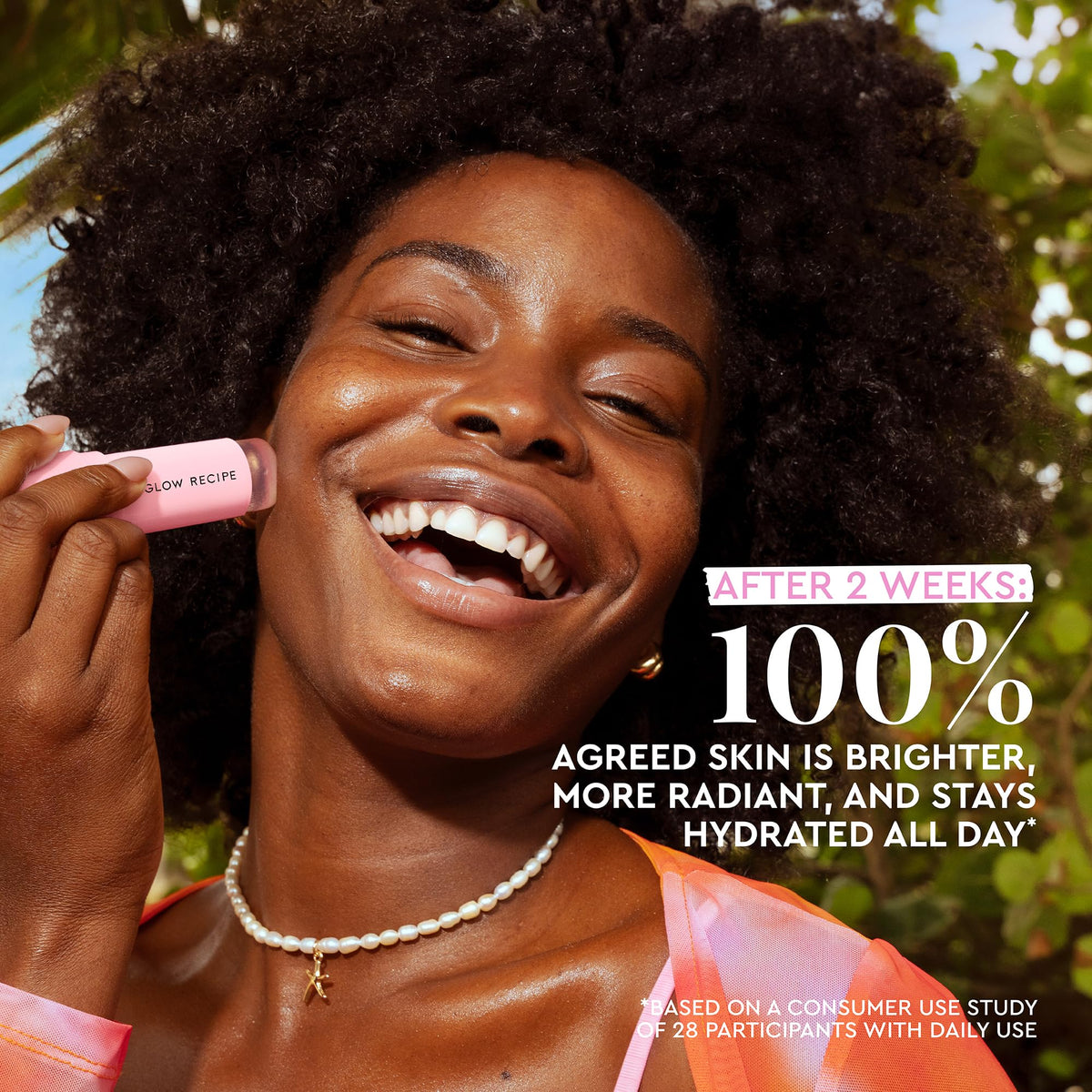 Glow Recipe sunscreen stick used under makeup for radiant, long-lasting finish