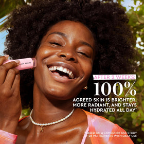 Glow Recipe sunscreen stick used under makeup for radiant, long-lasting finish