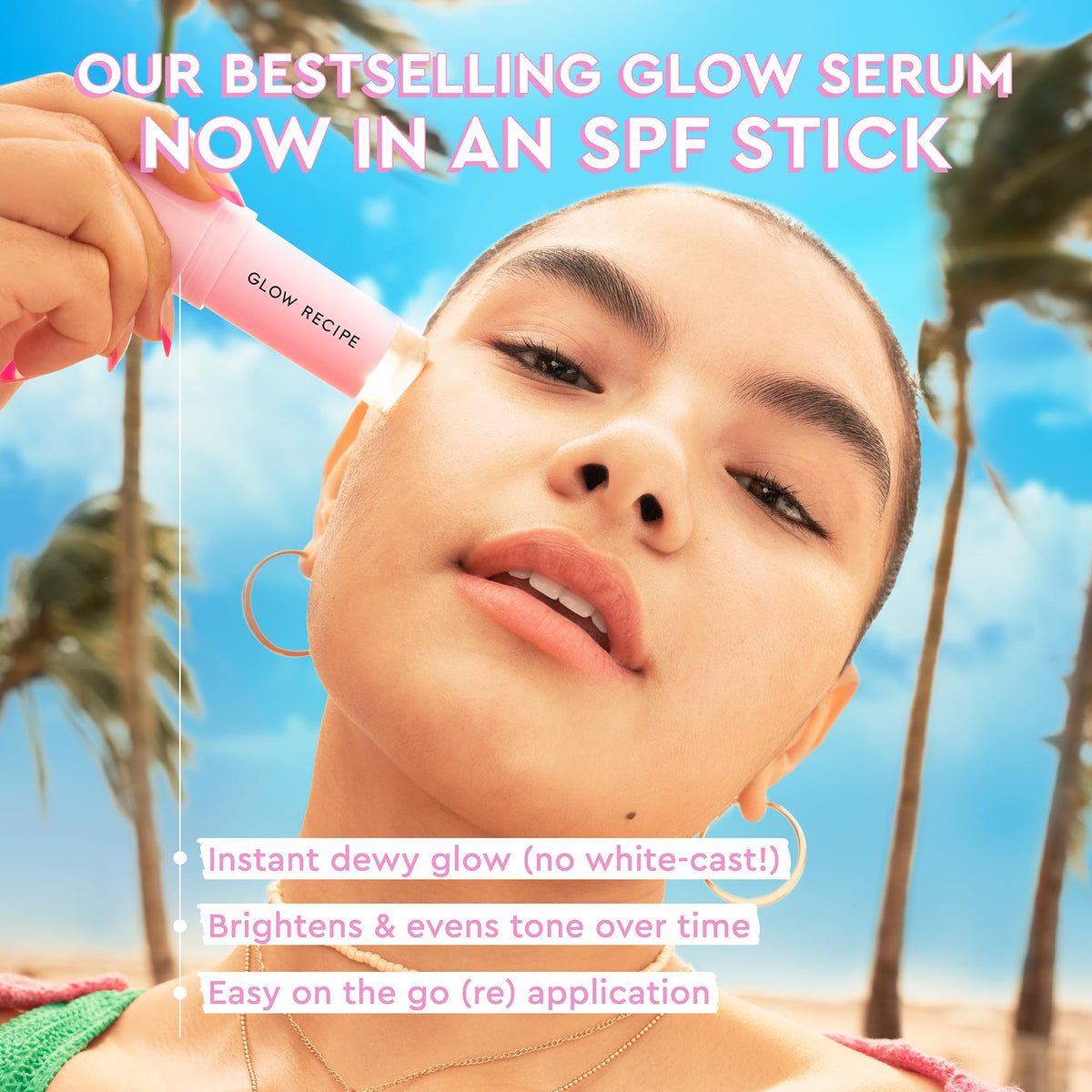 Glow Recipe sunscreen stick translucent texture close-up for dewy finish