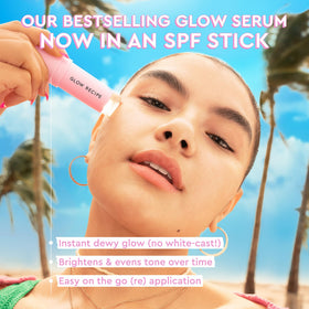 Glow Recipe sunscreen stick translucent texture close-up for dewy finish