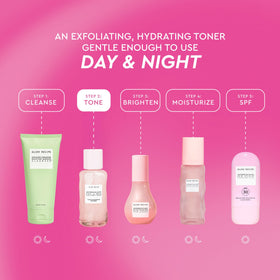 Glow Recipe hand application pressing toner into skin for quick absorbency