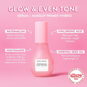 Glow Recipe pipette dispensing a droplet to control primer and serum application