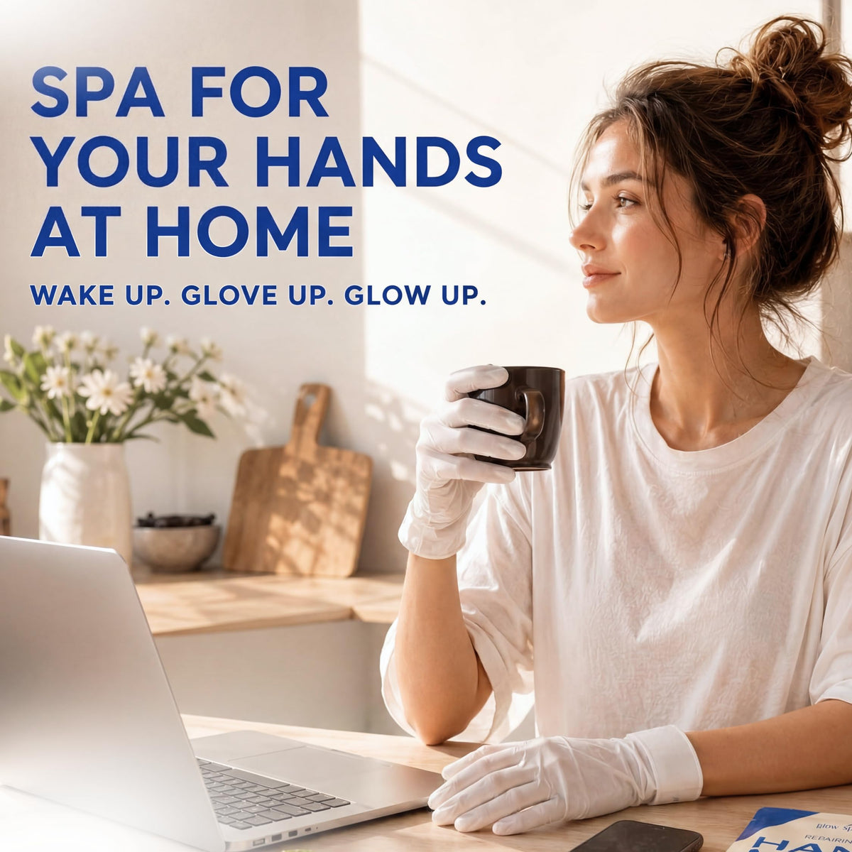 Before and after hands image with Glow Spell showing smoother skin