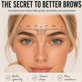 Glow Spell before and after brows comparison showing fuller, feathered results