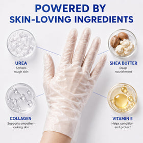 Glow Spell gloves on hands in use demonstrating easy, mess-free application