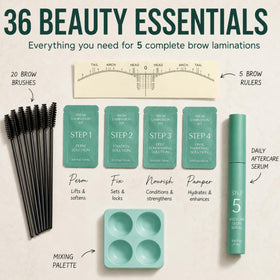 Glow Spell included tools laid out for an easy at-home brow session