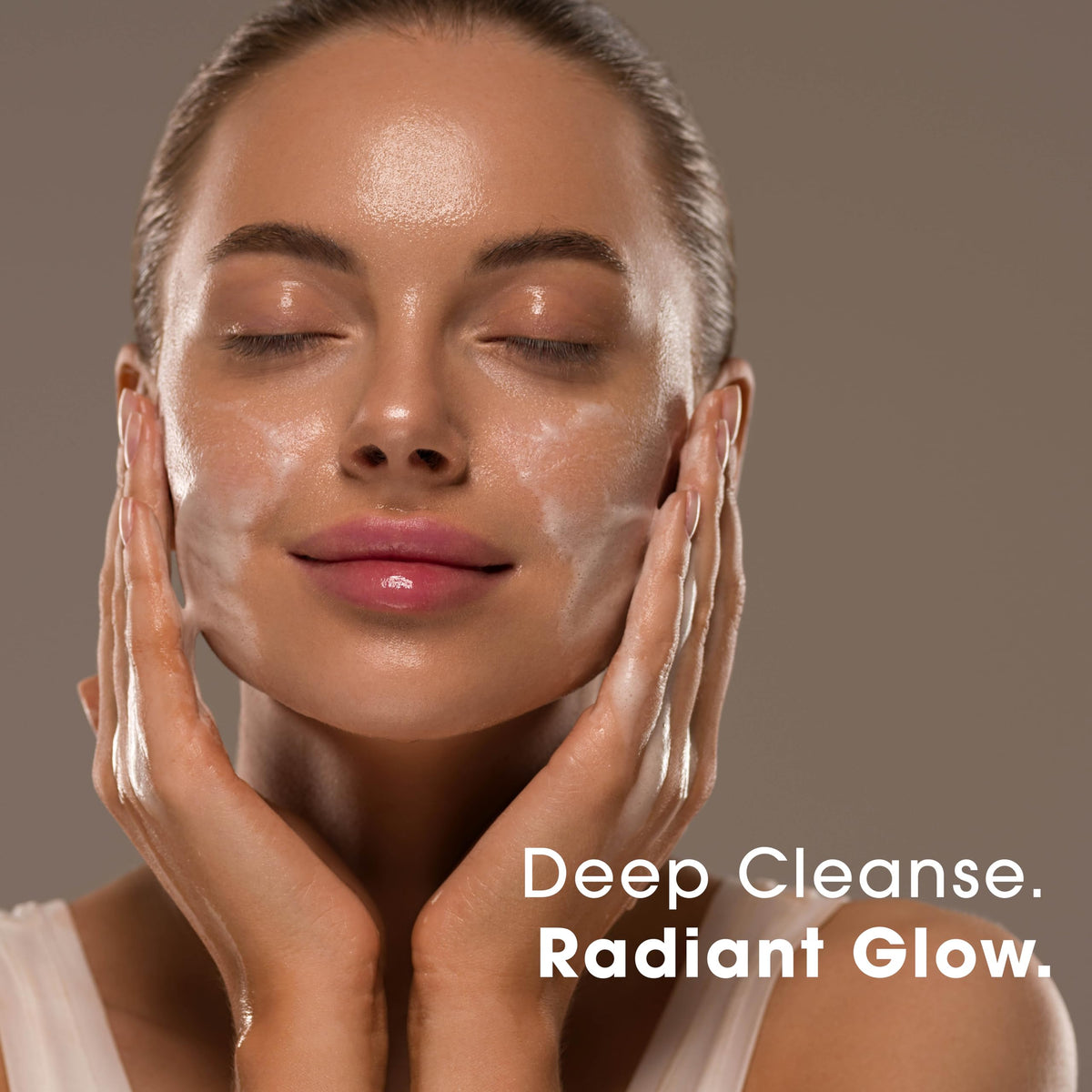 Glowbiotics bottle placed with other skincare items for routine convenience