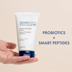 Glowbiotics hydrating gel texture close-up that rinses clean