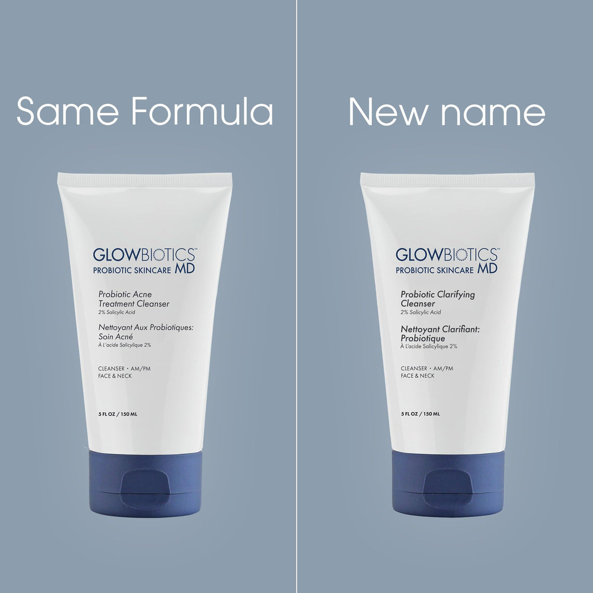 Glowbiotics size comparison beside hand to show compact 5 oz travel-friendly benefit