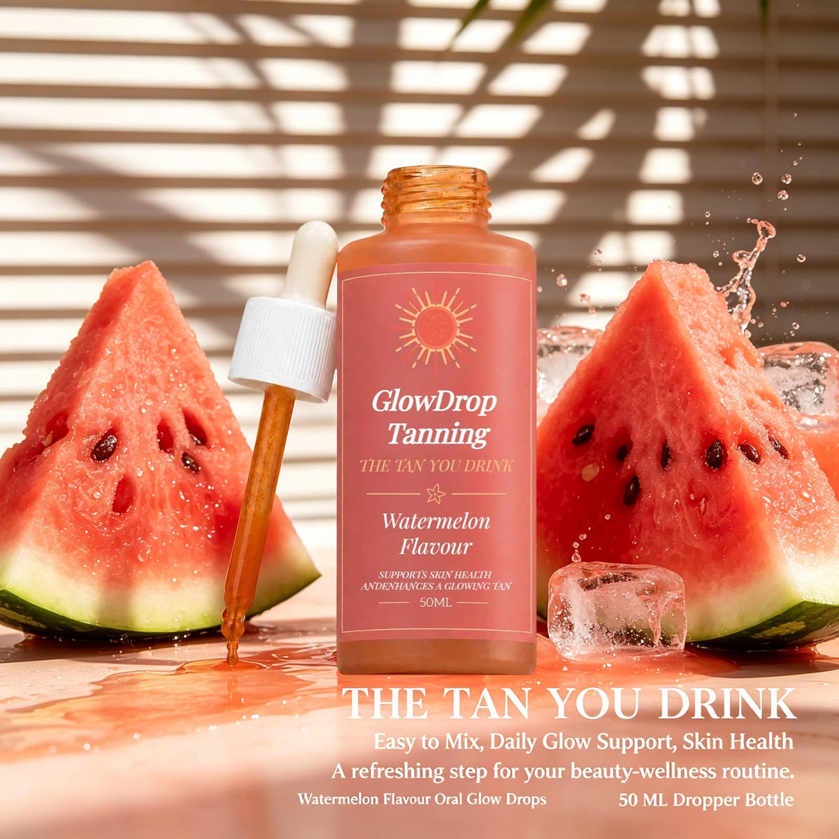 GlowDrop mixed in a glass during morning routine demonstrating convenient daily use benefit