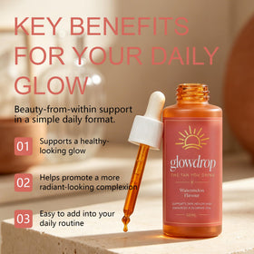 glowdrop inside travel toiletry bag suggesting on-the-go routine ease