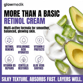 Glowmedik before and after skin texture comparison showing visible smoothing