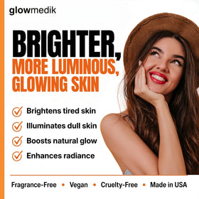 Glowmedik close-up of serum texture highlighting lightweight, fast-absorbing feel