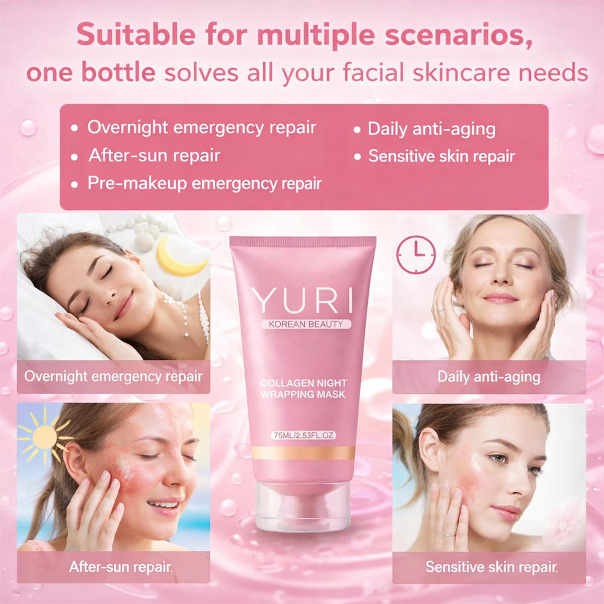 Glowsyme YURI being applied with silicone brush demonstrating even coverage and easy at-home use