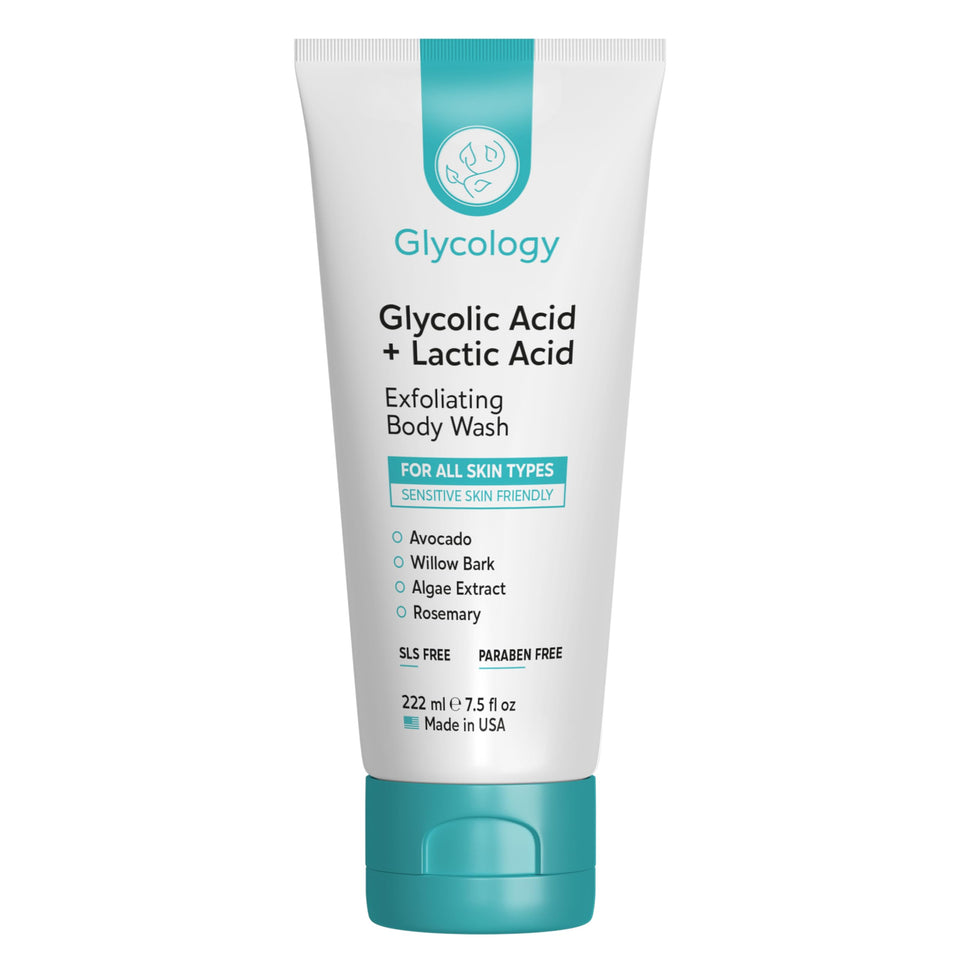 Glycology front packaging showing bottle and label benefits