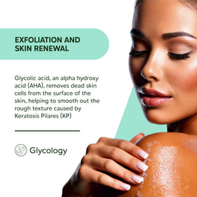 Glycology ingredient label highlighting acids and botanical extracts