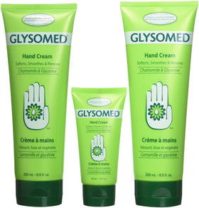 Glysomed front packaging showing three tubes and hydration benefit