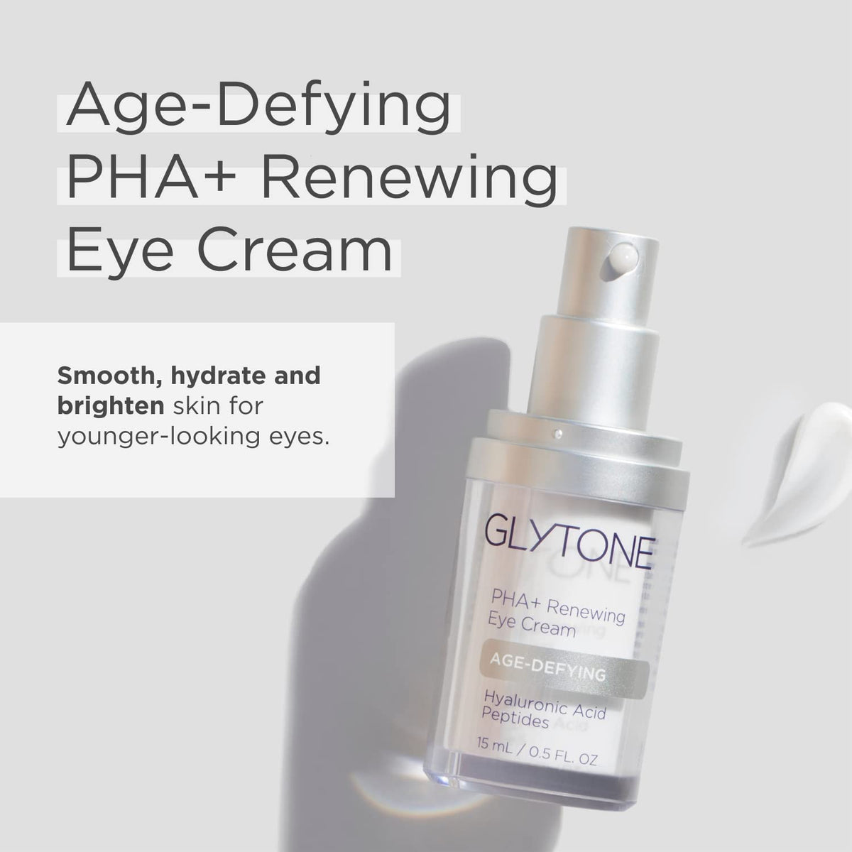 Glytone cream texture close-up highlighting smoothing hydration benefits