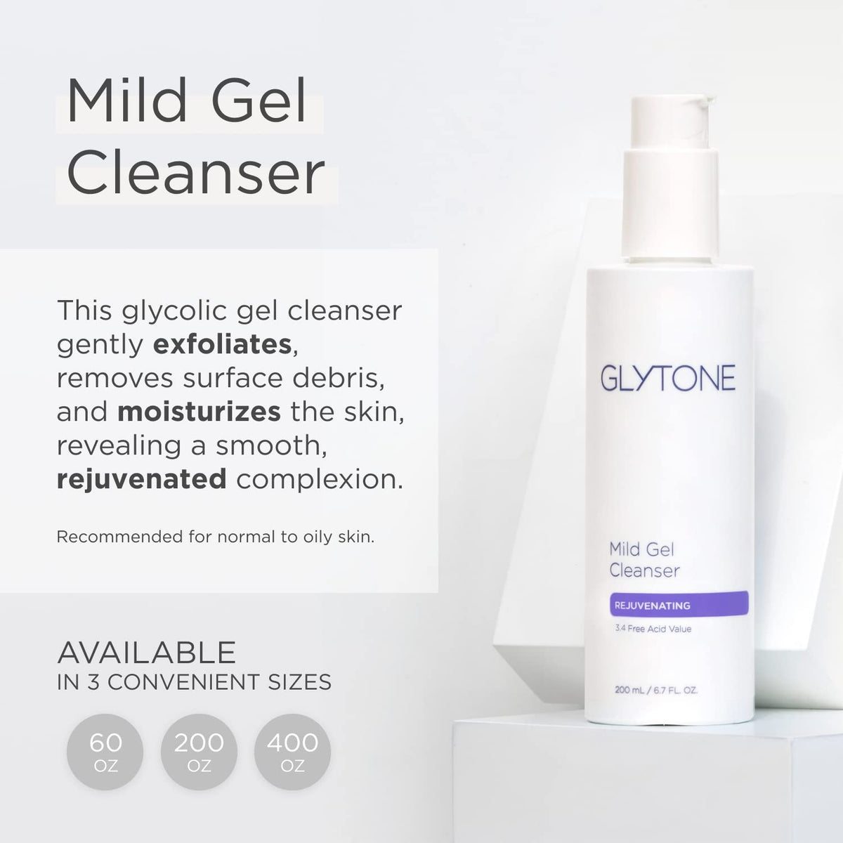 GLYTONE creamy texture dispensed on hand illustrating smooth, hydrating lather