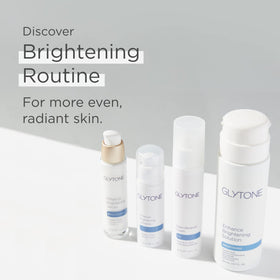 Glytone tube inside travel bag, suggests portability and routine continuity