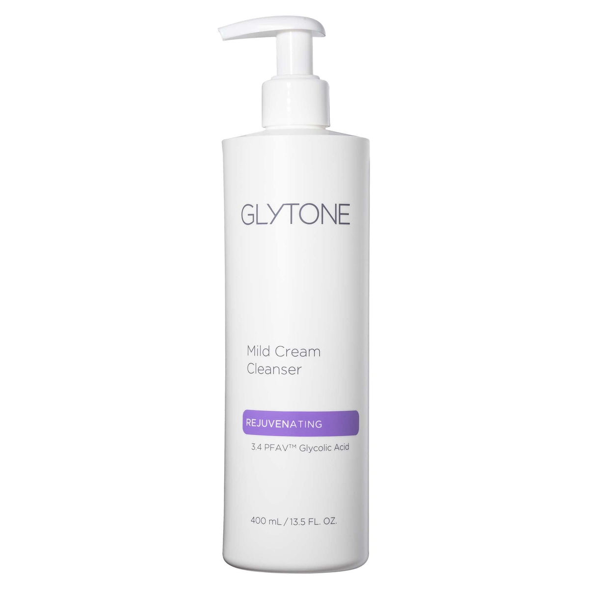 GLYTONE front packaging showing 13.5 fl oz bottle and clean design