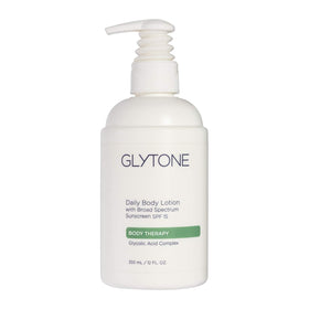 GLYTONE front packaging showing SPF 15 and size benefit
