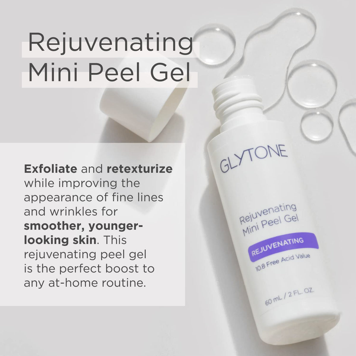 GLYTONE gel texture close-up demonstrating smooth exfoliating formula
